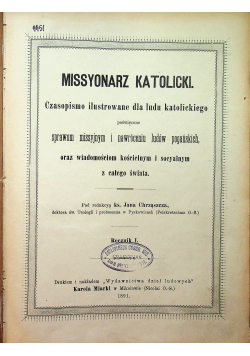 Missyonarz katolicki  Rocznik I 1891r./ Rocznik II 1892r.