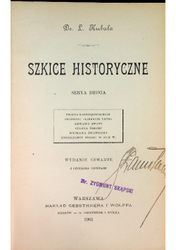 Kubala Szkice Historyczne 1901 r.