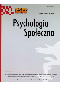 Psychologia społeczna Tom 3 Nr 2 / 08