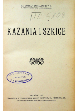 Kazania i szkice 1921 r