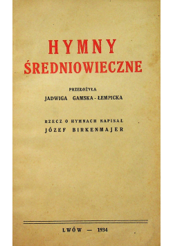 Hymny Średniowieczne 1934 r.