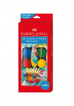 Farby szkolne 12 kolorów FABER CASTELL