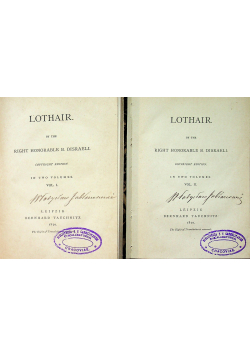 Lothair Vol 1 i 2 1870 r.