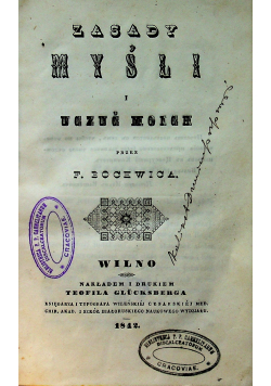 Zasady Myśli i uczuć moich 1842 r.