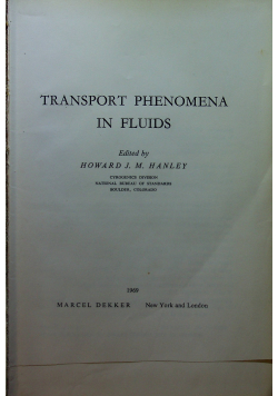 Transport phenomena in fluids