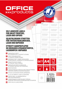 Etykiety Office Products 210x297mm białe 100 ark.