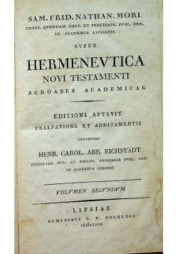 Super Hermenevtica Novi Testamenti1802 r.