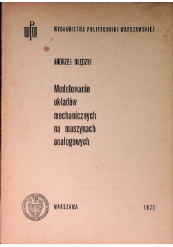 Modelowanie układów mechanicznych na maszynach analogowych