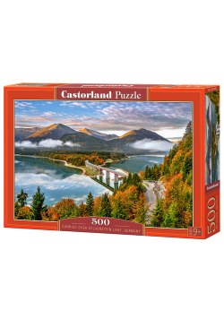 Puzzle 500 el.:Sunrise over Sylvenstein Lake, Germany /B-53353