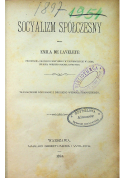 Socyalizm spółczesny 1884 r.
