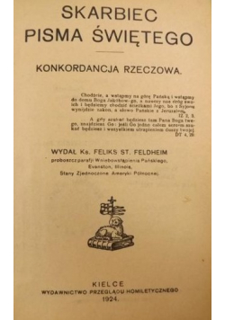 Skarbiec Pisma Świętego Konkordancja rzeczowa 1924 r