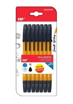 Długopis 1.0mm czarny 21szt