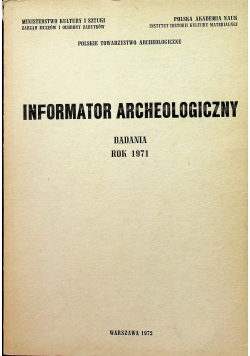 Informator archeologiczny badania 1971
