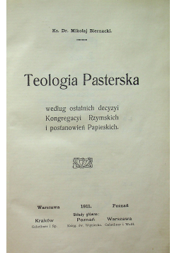 Teologia Pasterska 1911 r.
