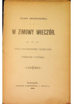W zimowy wieczór, 1888 r.