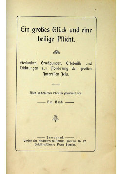 Ein grobes gluck und eine heilige pflicht