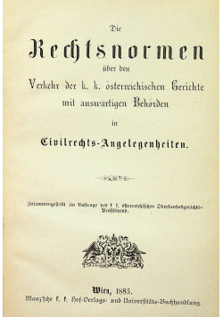 Die Rechtsnormen 1885 r
