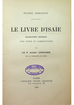 Le livre d isaie 1905 r.