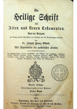 Die Heilige Schrift Band 1 1872 r.