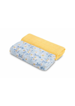 Pielucha bambusowa 2-pak mięta+żółty 120x120cm