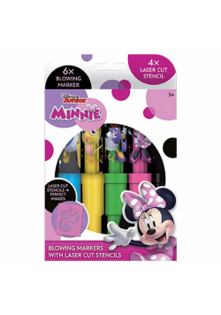 Markery dmuchane Minnie 6 sztuk + szablony