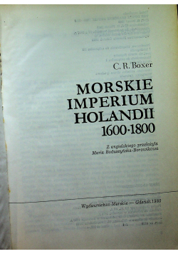 Morskie Imperium Holandii 1600  1800
