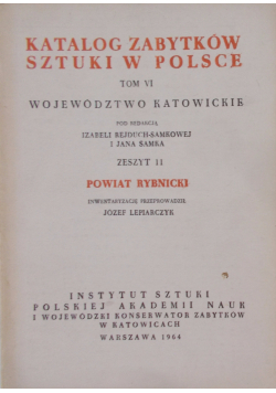 Katalog zabytków sztuki w Polsce tom VI zeszyt 11