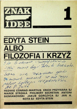 Edyta Stein albo filozofia i krzyż