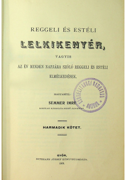 Reggeli es esteli lenkikenyer 1909 r