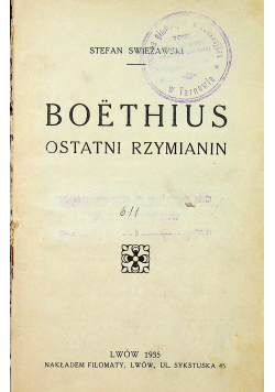 Boethius ostatni rzymianin 1935r