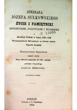 Pamiętniki z ósmego wieku Tom IV Jenerała Józefa Sułkowskiego Życie i Pamiętniki, 1864 r.