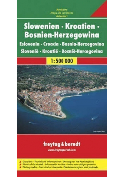 Mapa samochodowa  Słowacja Chorwacja Bośnia i Hercegowina 1 500 000