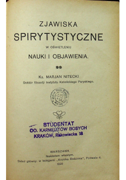 Zjawiska spirytystyczne 1920 r