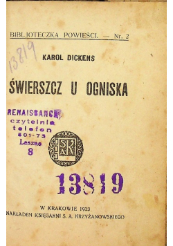 Świerszcz u ogniska 1923 r.