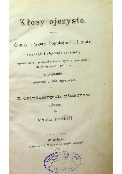 Kłosy ojczyste 1875 r.
