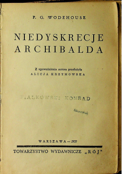 Niedyskrecje archibalda 1937r