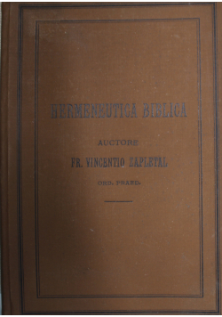 Hermeneutica Biblica 1897r