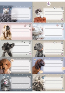 Naklejki na zeszyty pasek The Sweet Pets