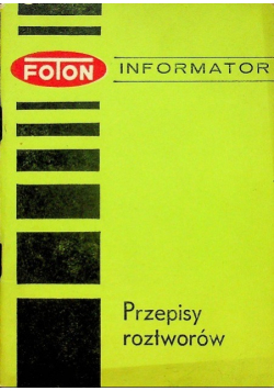 Przepisy roztworów