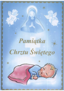 Pamiątka chrztu świętego niebieska
