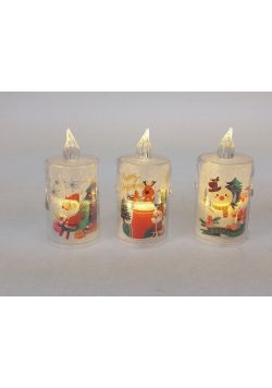 Lampka ledowa z motywem świątecznym 6cm MIX