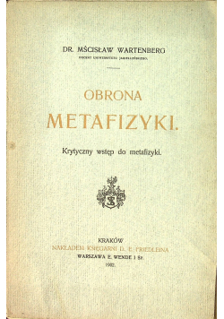 Obrona metafizyki 1902 r