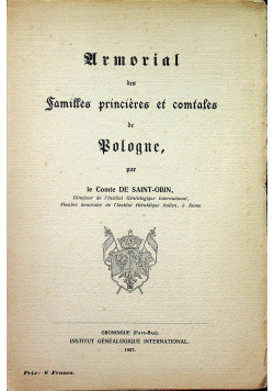 Armorial des familles princieres et comtales de Pologne 1907 r.