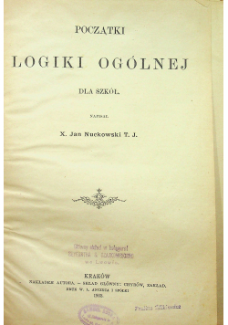 Początki logiki ogólnej 1903 r