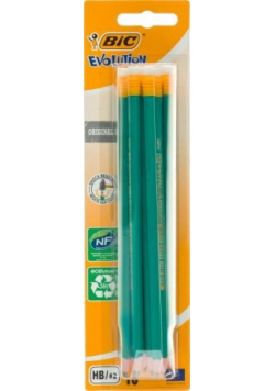 Ołówek BIC Evolution Original 655 HB z gumką 10 sztuk blister
