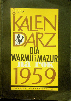 Kalendarz dla Warmii i Mazur na rok 1959