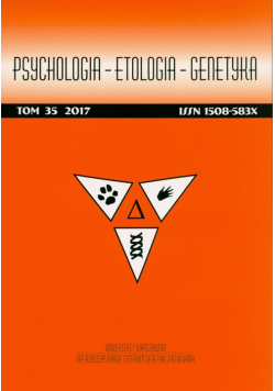 Psychologia etologia genetyka Tom 35 2017