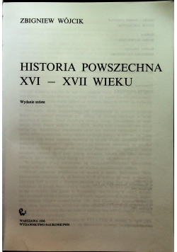 Historia powszechna XVI - XVII wieku