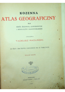 Kozenna atlas geograficzny 1927 r.