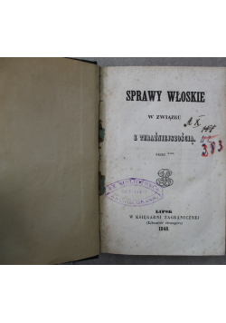 Sprawy włoskie w związku z teraźniejszością 1848